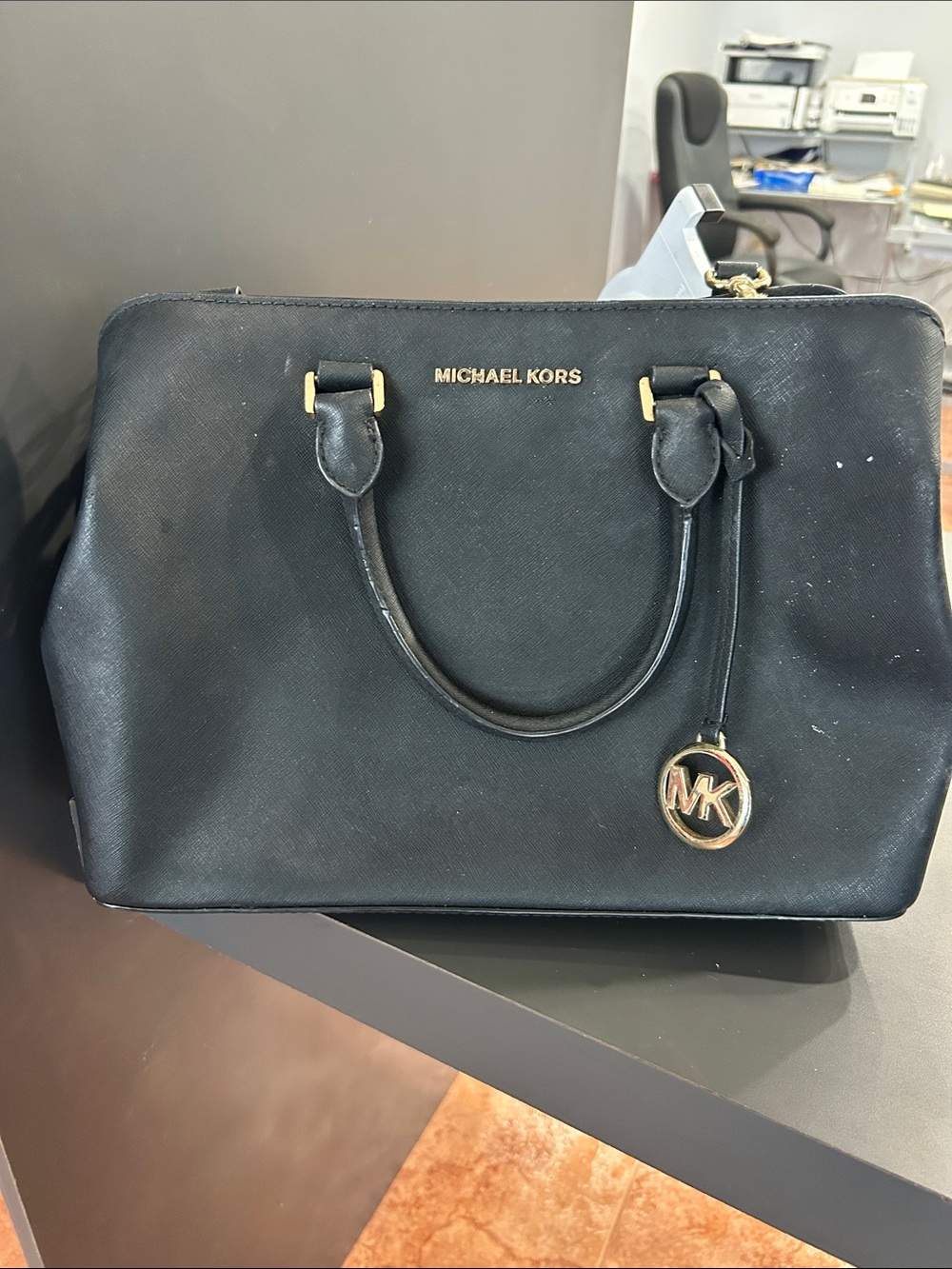 Michael Kors Black Saffiano Leather Satchel